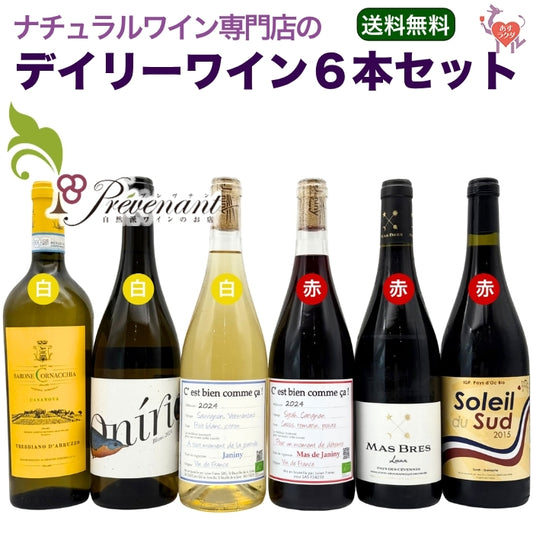 「送料・クール料込」ナチュラルワイン 【 デイリーワイン 6本 セット 】お手頃 赤 白 ワインセット ナチュールワイン & 自然派ワイン を楽しむための プレヴナン オリジナル小冊子