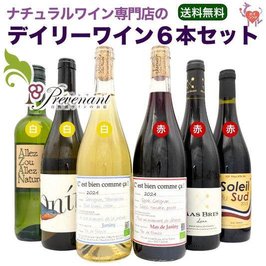 「送料・クール料込」ナチュラルワイン 【 デイリーワイン 6本 セット 】お手頃 赤 白 ワインセット ナチュールワイン & 自然派ワイン を楽しむための プレヴナン オリジナル小冊子