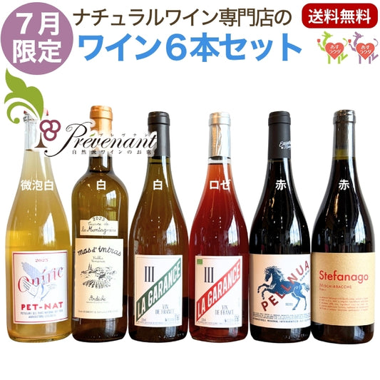 ナチュラルワイン【 月替わり 6月 限定 6本 セット】(750ml×6)微泡 ロゼ 白 赤 ナチュールワイン 自然派ワイン 無農薬 オーガニック オーガニックワイン 無添加 ワイン 白ワイン 赤ワイン ロゼワイン スパークリングワイン