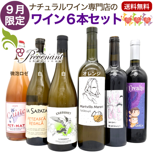 ナチュラルワイン【 月替わり 9月 限定 6本 セット】(750ml×6)ロゼ 泡 オレンジ 白 赤 ナチュールワイン 自然派ワイン 無農薬 オーガニック オーガニックワイン ワイン 白ワイン 赤ワイン オレンジワイン スパークリングワイン ナチュラルワイン セット