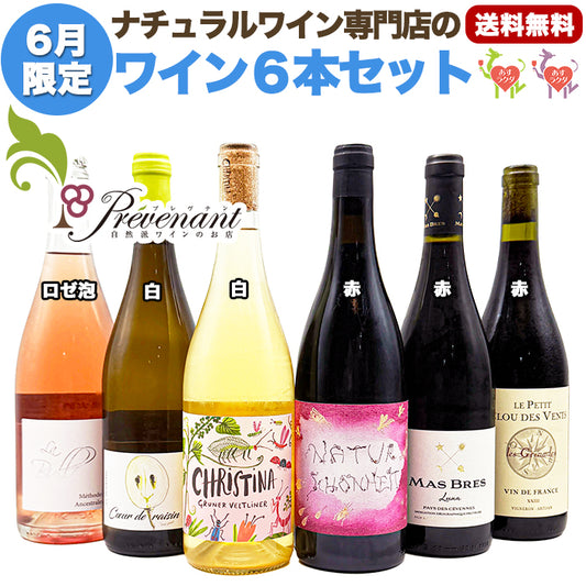 ナチュラルワイン【 月替わり 6月 限定 6本 セット】（750ml×6）微泡ロゼ 白 赤 ナチュールワイン 自然派ワイン 無農薬 オーガニック オーガニックワイン 無添加 ワイン 白ワイン 赤ワイン ロゼワイン スパークリングワイン
