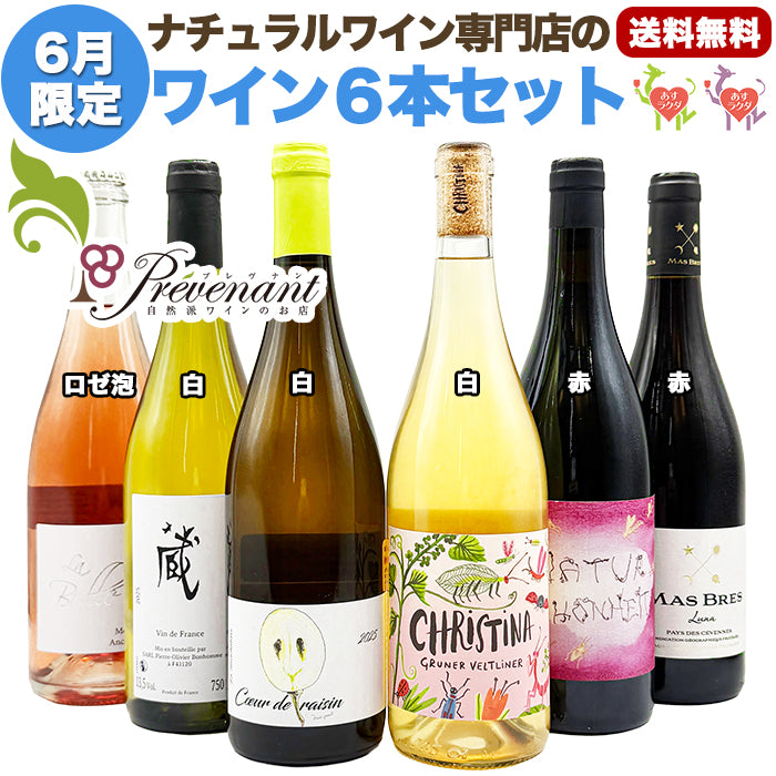 ナチュラルワイン【 月替わり 6月 限定 6本 セット】（750ml×6）微泡ロゼ 白 赤 ナチュールワイン 自然派ワイン 無農薬 オーガニック オーガニックワイン 無添加 ワイン 白ワイン 赤ワイン ロゼワイン スパークリングワイン