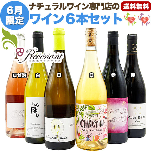 ナチュラルワイン【 月替わり 6月 限定 6本 セット】（750ml×6）微泡ロゼ 白 赤 ナチュールワイン 自然派ワイン 無農薬 オーガニック オーガニックワイン 無添加 ワイン 白ワイン 赤ワイン ロゼワイン スパークリングワイン