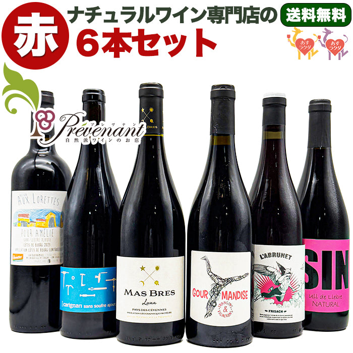 「送料・クール料込」【 赤ワイン ６本セット 】 ナチュラルワイン 自然派ワイン（ 赤 ）セット（７５０ml×６本） 自然派ワイン ナチュールワイン ＆ 自然派ワインを楽しむためのオリジナル小冊子