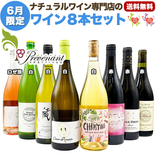 ナチュラルワイン 【 月替わり 6月限定 8本 セット 】（1000ml×1,750ml×7） 泡 白 ロゼ 赤 ナチュール 自然派ワイン 無農薬 オーガニック オーガニックワイン 無添加 ワイン 白ワイン 赤ワイン ロゼワイン スパークリングワイン パーティー
